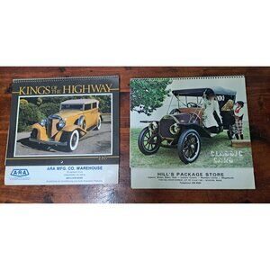 2 Vintage 1985 1986 Antique Automobile Car‎ Calendars Collectibles